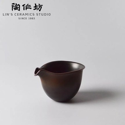 陶作坊 陶制茶具茶道扁茶海-黑红 陶作坊 陶制茶具茶道扁茶海-黑红