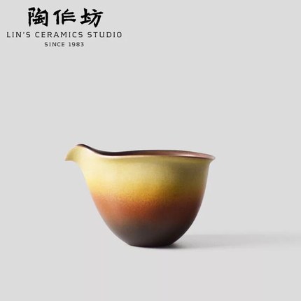 陶作坊 陶制茶具茶道扁茶海-红黄 陶作坊 陶制茶具茶道扁茶海-红黄