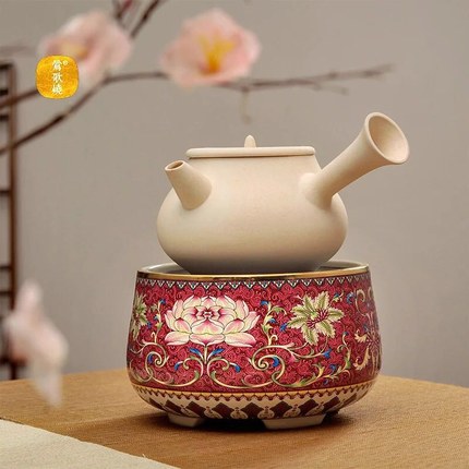 莺歌烧电陶炉(珐琅彩 粉) 莺歌烧电陶炉(珐琅彩 粉)