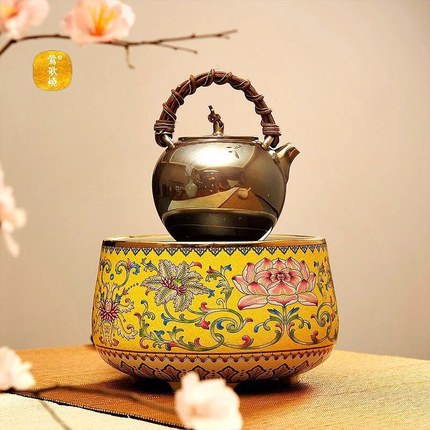 莺歌烧电陶炉 (珐琅彩 黄) 莺歌烧电陶炉 (珐琅彩 黄)