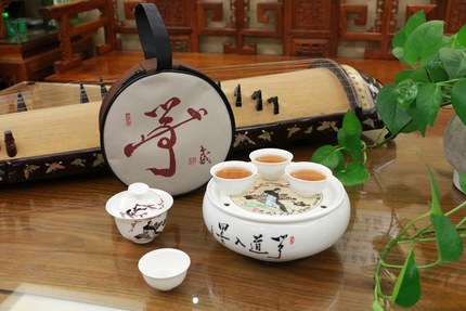 辜玉斌筝道国画茶具『冬心』